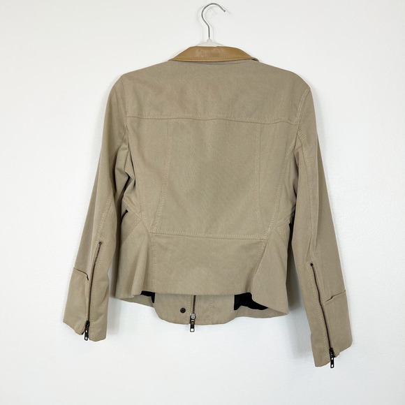 Strenesse Gabriele Strehle Zip Up Jacket with Snaps Tan Women's 6 - Picture 6 of 12